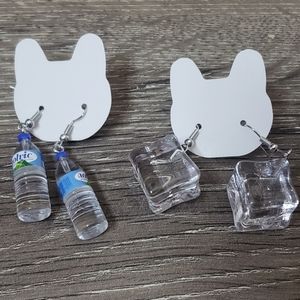 Water and ice cube earring bundle